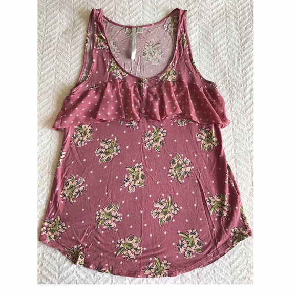 LC Lauren Conrad Tops - LC Lauren Conrad | Tank Top with ruffled front | Small